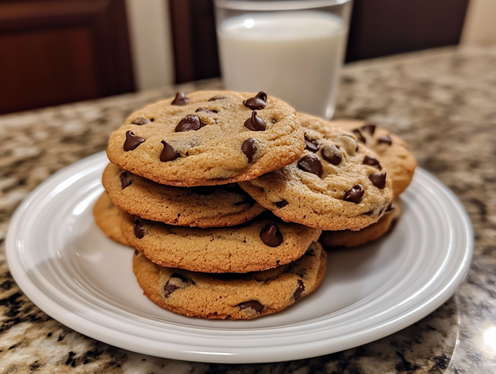 Warm gluten-free cookies on a baking sheet with melted chocolate chips and a fresh, crumbly texture.