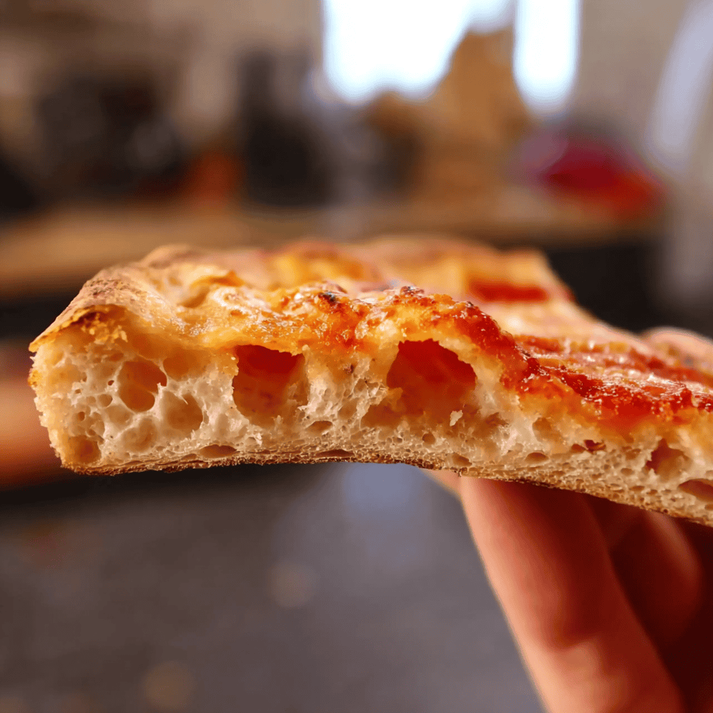 Classic New York-Style Pizza Dough 6 Sliced cheese pizza with crispy charred crust made from New York-style pizza dough