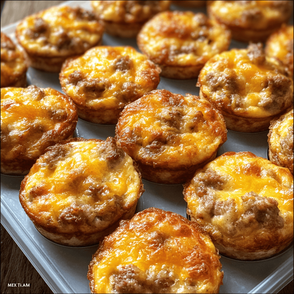 High-Protein Pancake Sausage Muffins: The Perfect Make-Ahead Breakfast 4 Cheesy and savory high-protein pancake sausage muffins packed with sausage and eggs, ideal for grab-and-go breakfasts.
