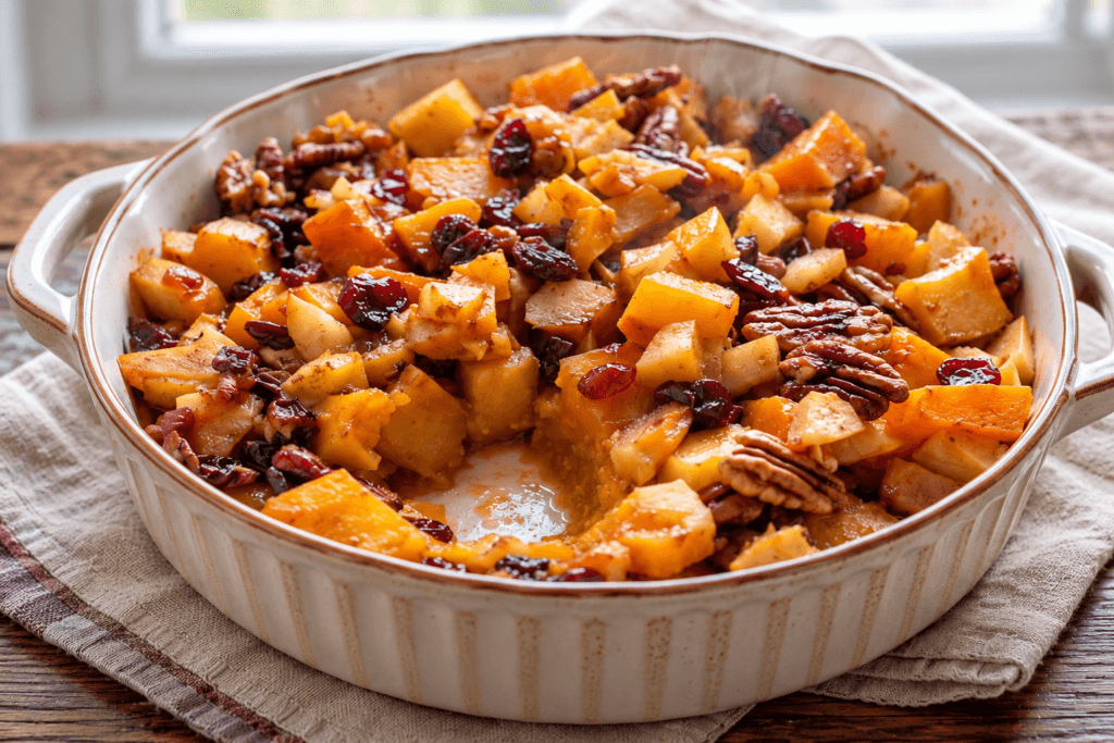 Butternut Squash Apple Bake: Easy, Cozy Fall Side Dish 4 Make this easy Butternut Squash Apple Bake with tender squash, sweet apples, cinnamon, and maple syrup. A delicious, cozy side dish for family dinners.