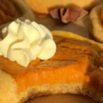Pumpkin Pie Cookies Recipe – Easy, Soft & Delicious Fall Treat 5 Close-up of homemade pumpkin pie cookies with creamy pumpkin filling.